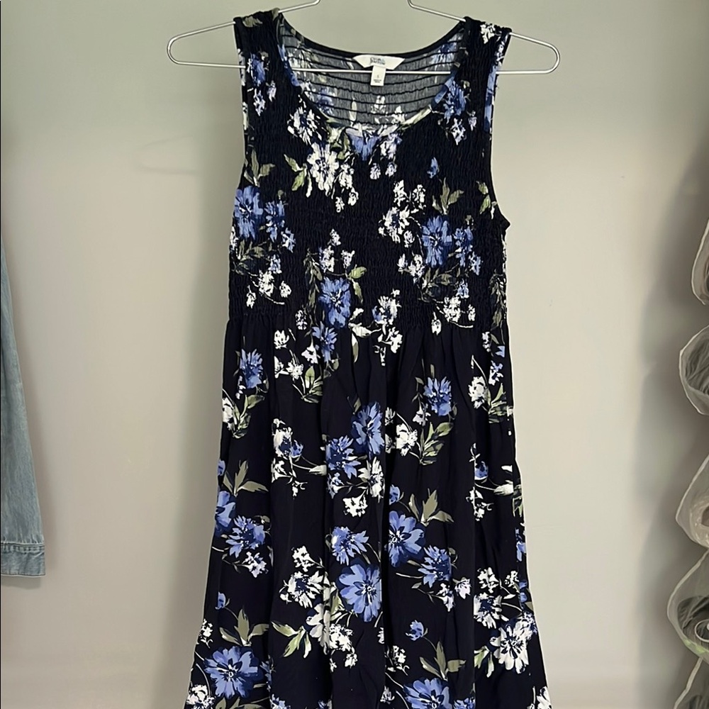 Blue Floral Tank Dress